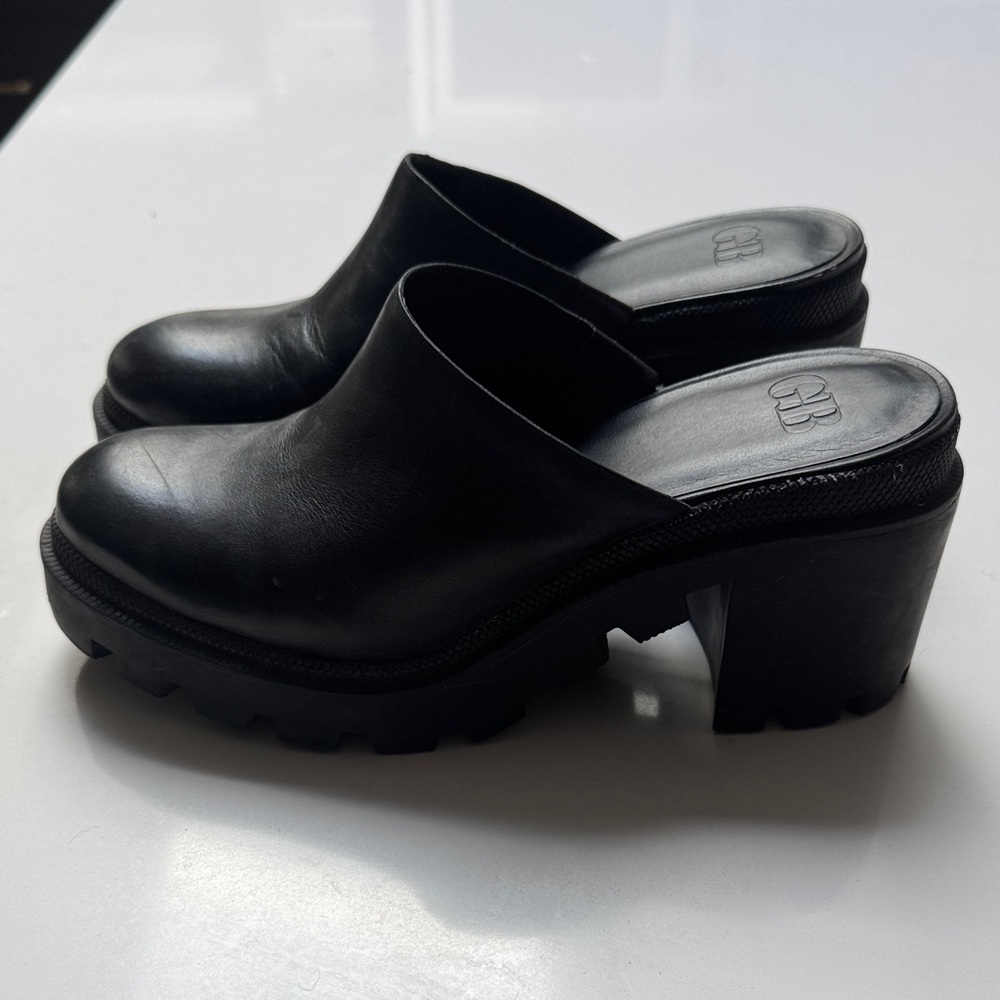 Black Women's Slip-On Chunky Heel Mules